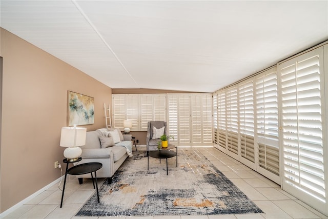 view of tiled living room