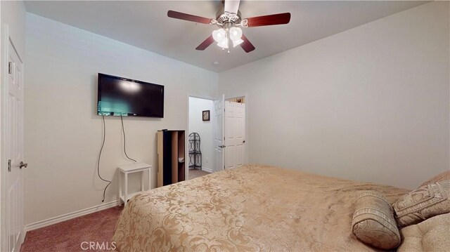 919 Venus Way, Crestline, CA 92325 - carpeted bedroom with ceiling fan and baseboards