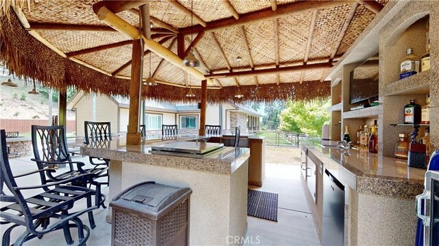 919 Venus Way, Crestline, CA 92325 - view of patio / terrace featuring a gazebo and outdoor wet bar