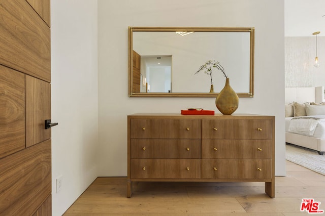 bedroom featuring light wood-type flooring