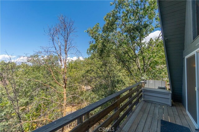 1154 Yukon Dr, Lake Arrowhead, CA 92352 - deck featuring a wooded view