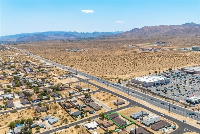 drone / aerial view with a mountain view