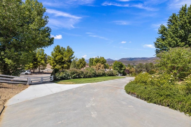 exterior space with a mountain view