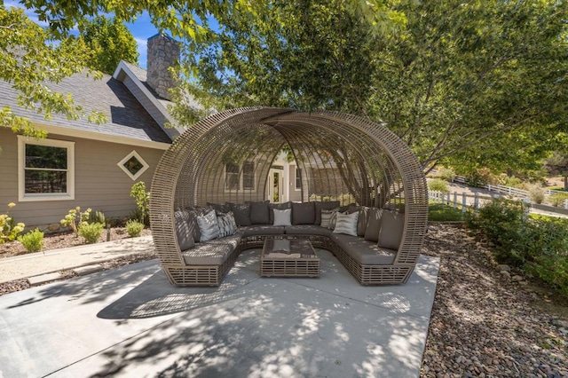 view of patio with an outdoor living space