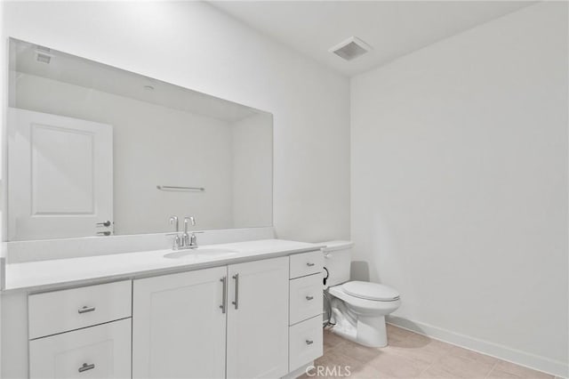 2961 W Lincoln Ave Unit 1, Anaheim, CA 92801 - bathroom featuring baseboards, visible vents, toilet, and vanity