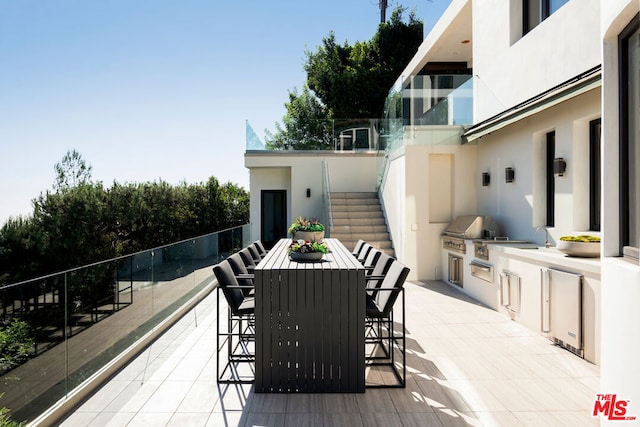 view of patio with area for grilling