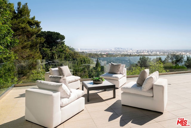 view of patio featuring an outdoor living space