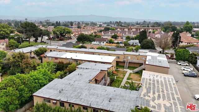 aerial view with a mountain view