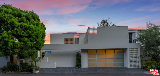 contemporary house with a garage