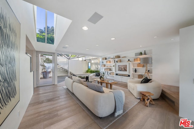 living room featuring light hardwood / wood-style floors