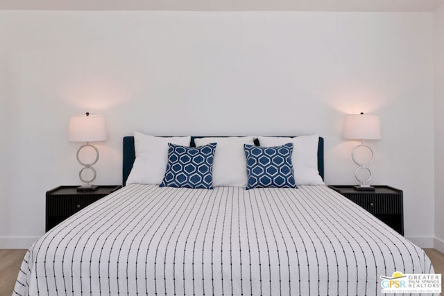 bedroom featuring light hardwood / wood-style flooring