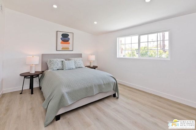 bedroom featuring light wood-type flooring