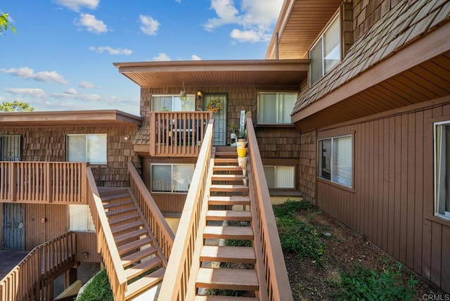 exterior space featuring a wooden deck