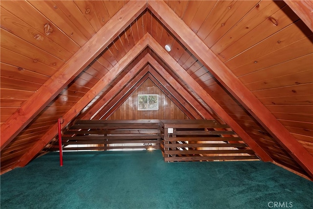 view of unfinished attic