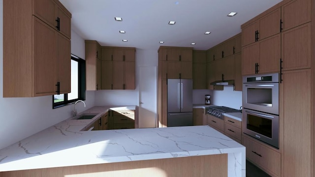 kitchen featuring sink and appliances with stainless steel finishes