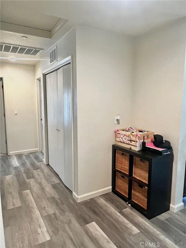 hall featuring hardwood / wood-style flooring