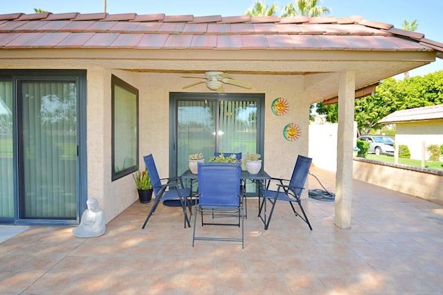 view of patio / terrace with ceiling fan