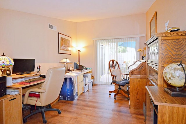 office featuring wood-type flooring