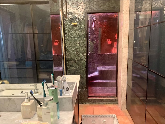 bathroom with sink and tile patterned floors