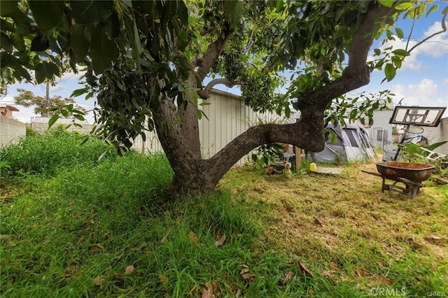 view of yard featuring fence