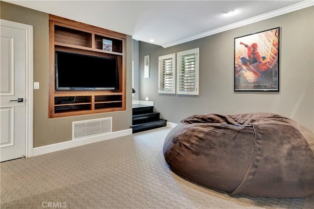 interior space featuring ornamental molding