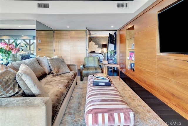 view of tiled living room