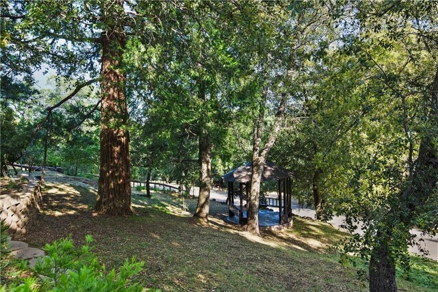 view of yard with a gazebo