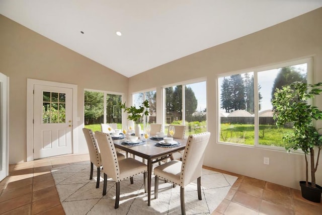 sunroom / solarium with vaulted ceiling and plenty of natural light