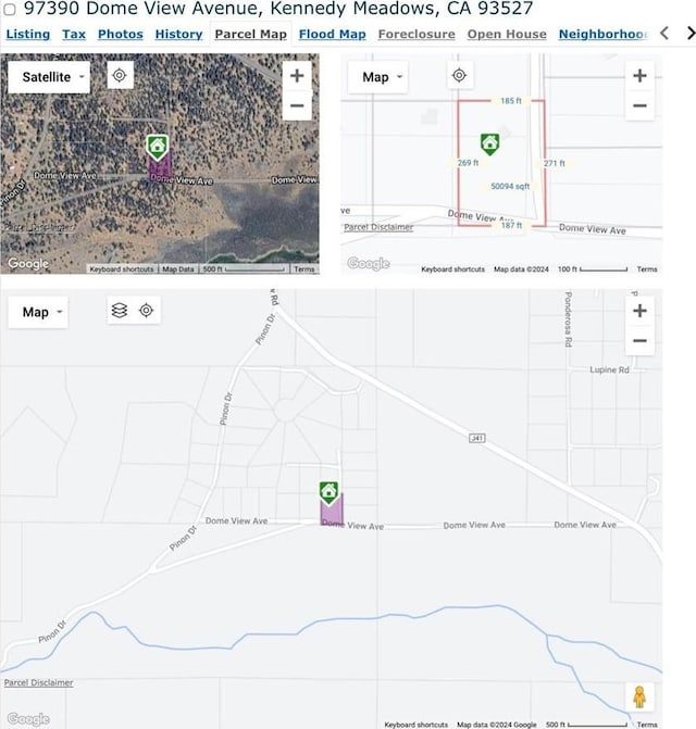 97390 Dome View Ave, Kennedy Meadows, CA 93527 - map / location of property area