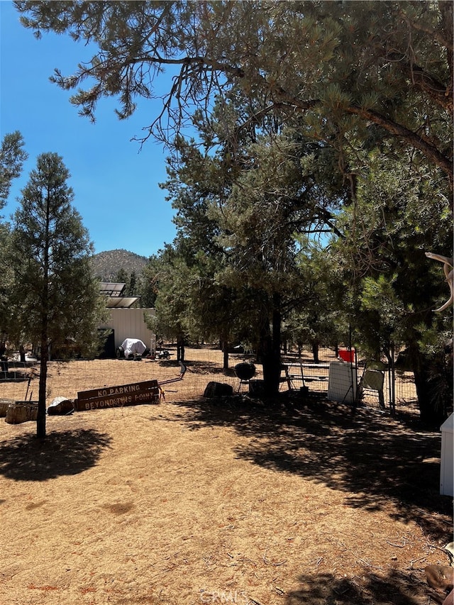 view of yard with a mountain view