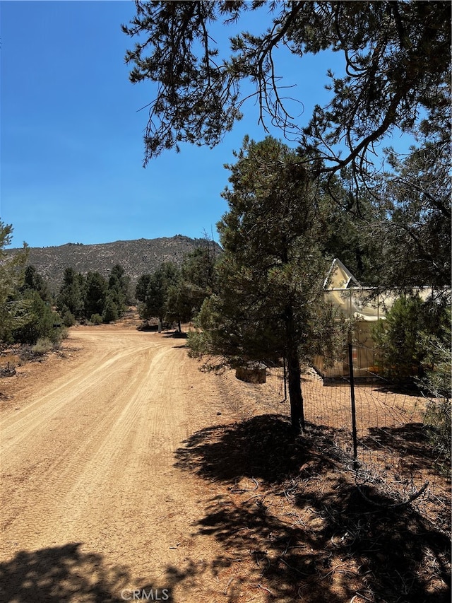 view of road featuring a mountain view