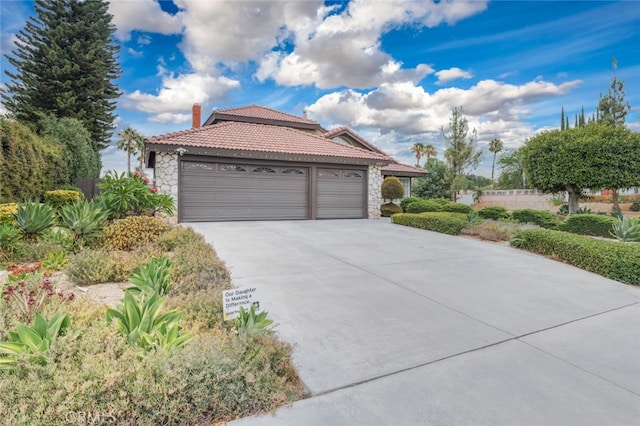 exterior space featuring a garage