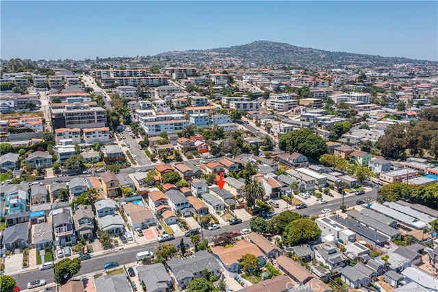 bird's eye view with a mountain view