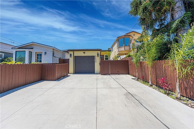 exterior space featuring a garage