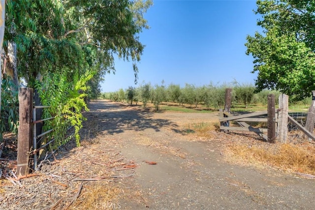 view of street with a rural view