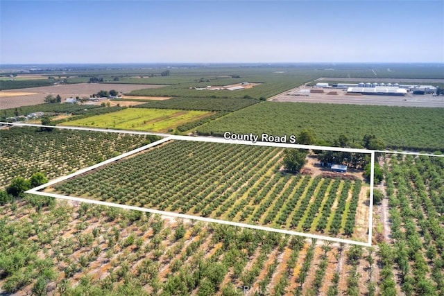 aerial view featuring a rural view