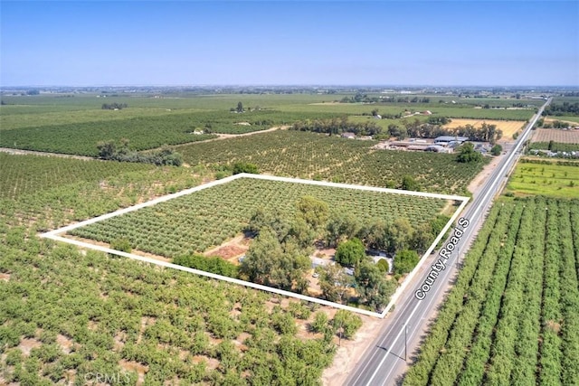 drone / aerial view with a rural view