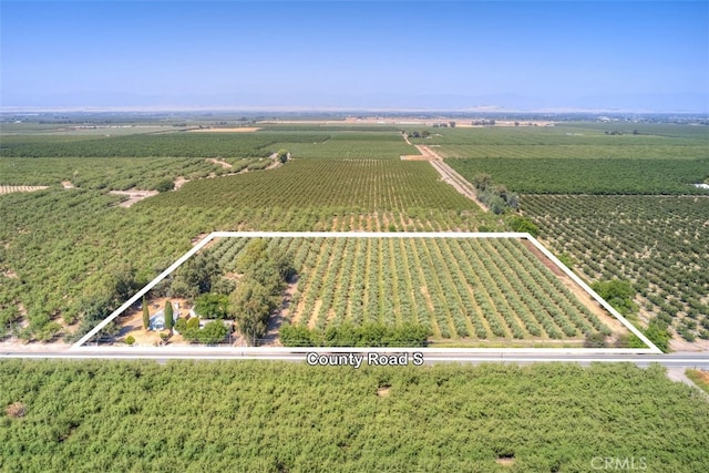 bird's eye view with a rural view