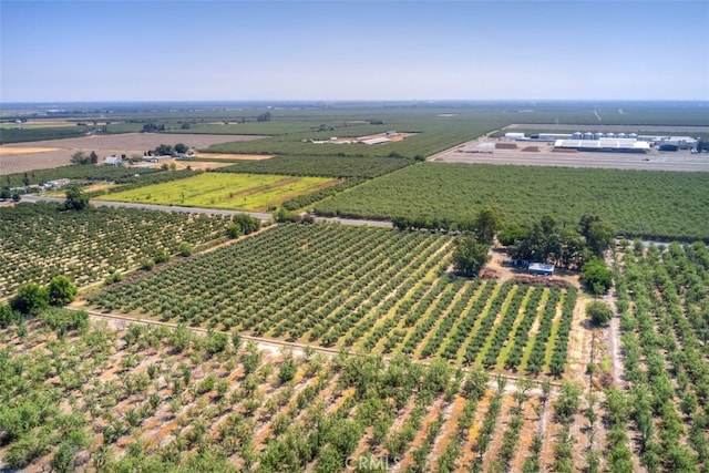 birds eye view of property featuring a rural view