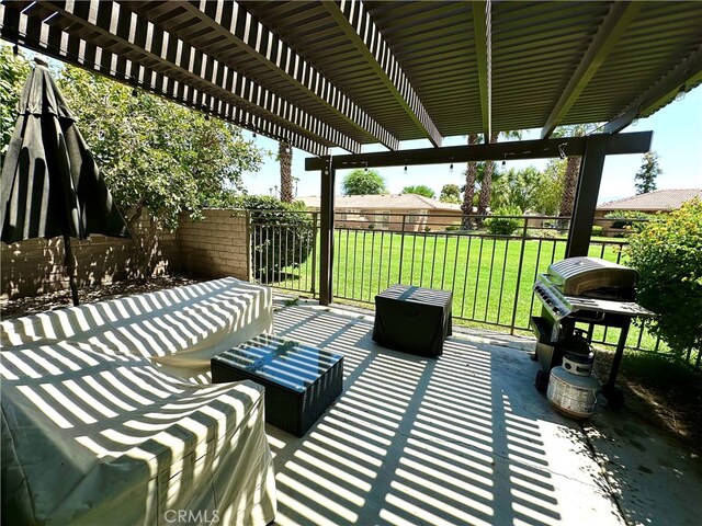 view of patio with a pergola