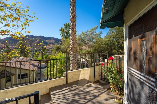 balcony with a mountain view