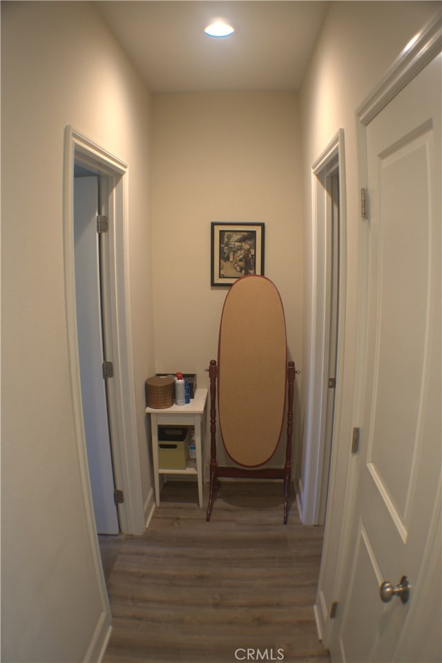 hall featuring dark hardwood / wood-style flooring