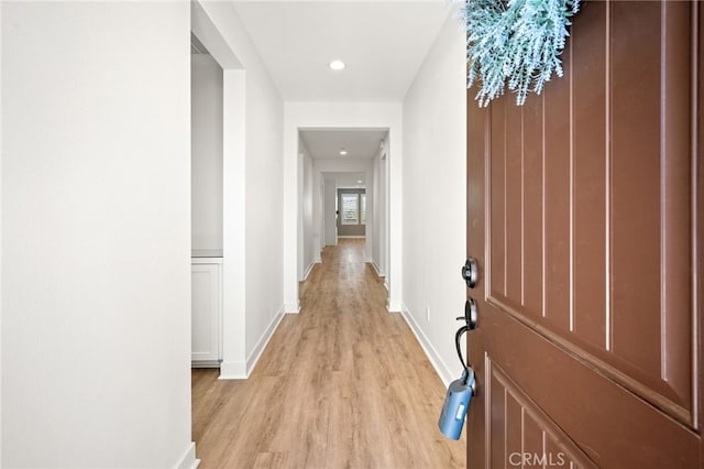 hall featuring light hardwood / wood-style floors