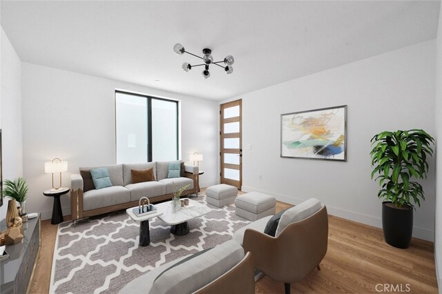 living room featuring hardwood / wood-style floors