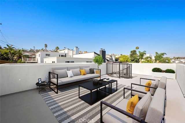 view of patio / terrace featuring an outdoor living space