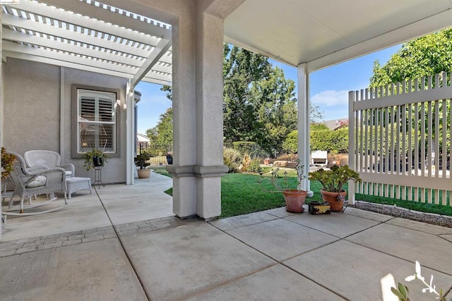 view of patio with a pergola