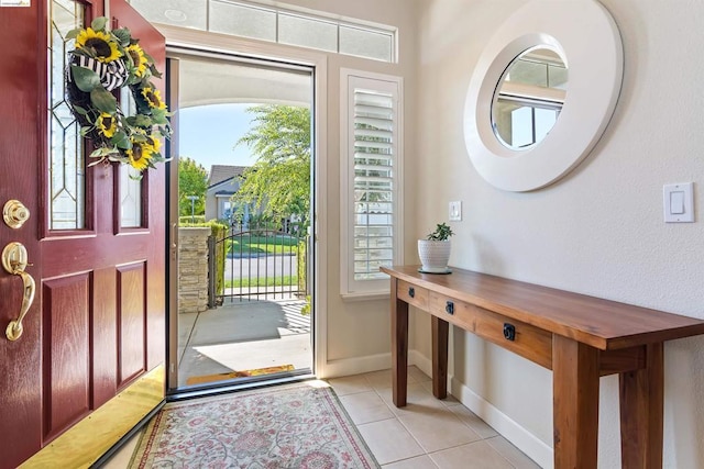 view of tiled entrance foyer