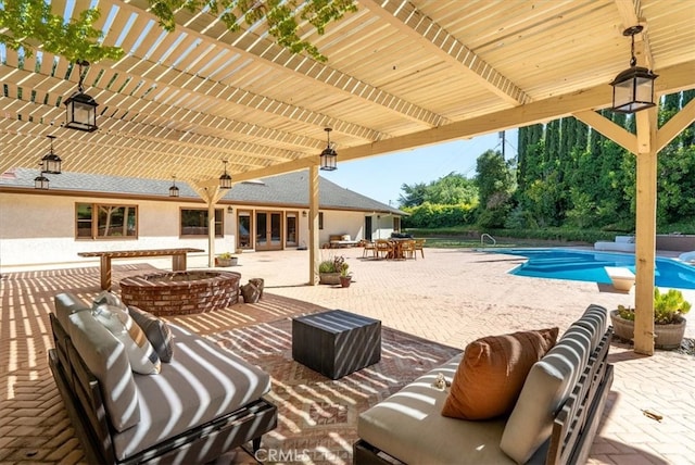 view of patio with outdoor lounge area