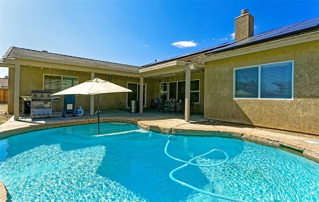 view of pool featuring a patio area