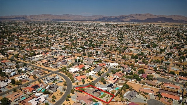 drone / aerial view with a mountain view